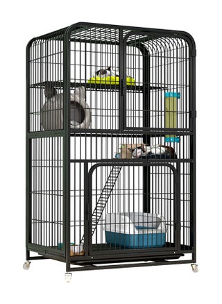 Large Cat Cage 4 Tier,Cat Cage Playpen Box Crate Kennel for Indoor Cats with Doors&Detachable Tray&Ladders & Wheels(Black-76*54*136cm) - pzsku/Z1D2F81C47ABC236EAFB9Z/45/_/1691737624/5fa8cf30-d389-46d5-a744-b66af25ba934