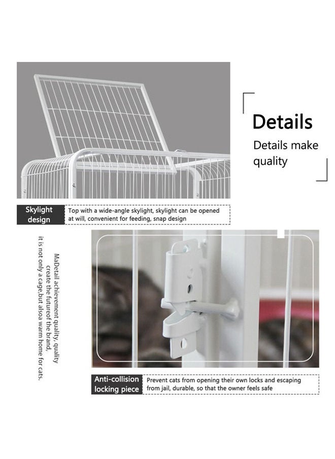Neostyle - Large Cat Cage 4 Tier,Cat Cage Playpen Box Crate Kennel for Indoor Cats with Doors&Detachable Tray&Ladders & Wheels(Black-76*54*136cm) - Image 1