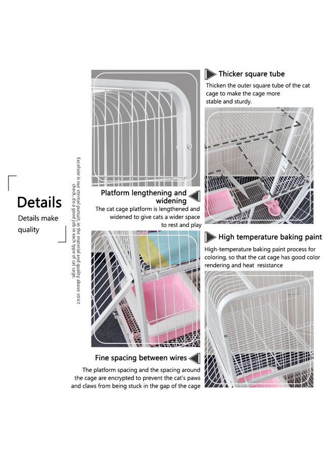 Neostyle - Large Cat Cage 4 Tier,Cat Cage Playpen Box Crate Kennel for Indoor Cats with Doors&Detachable Tray&Ladders & Wheels(Black-76*54*136cm) - Image 1