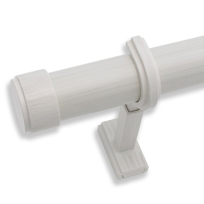 NONADJUSTABLE LUXURY CURTAIN RODS FOR WINDOWS 1 ROD SET 6 FOOT FIXED LENGTH TWO RODS CONNECT FOR A SEAMLESS LOOK BRUSHED WHITE