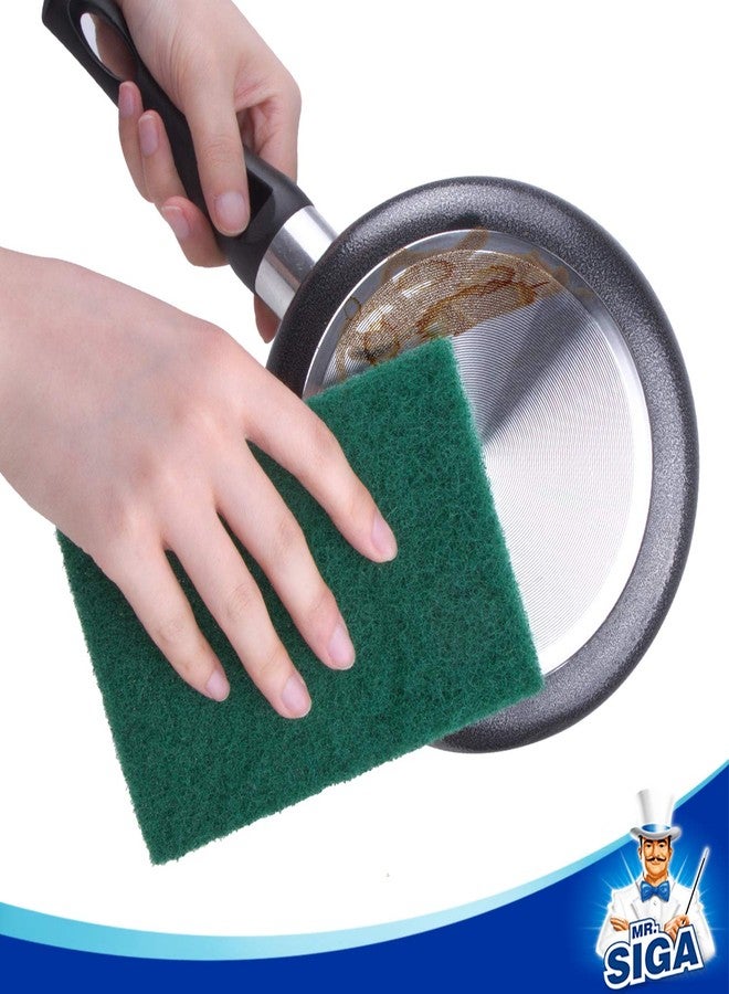 Mr Siga MR.SIGA Heavy Duty Scouring Pads, Household Scrubber for Kitchen, Sink, Dish, 24-Pack, 3.9 x 5.9 inch (10 x 15 cm), Green - Image 5