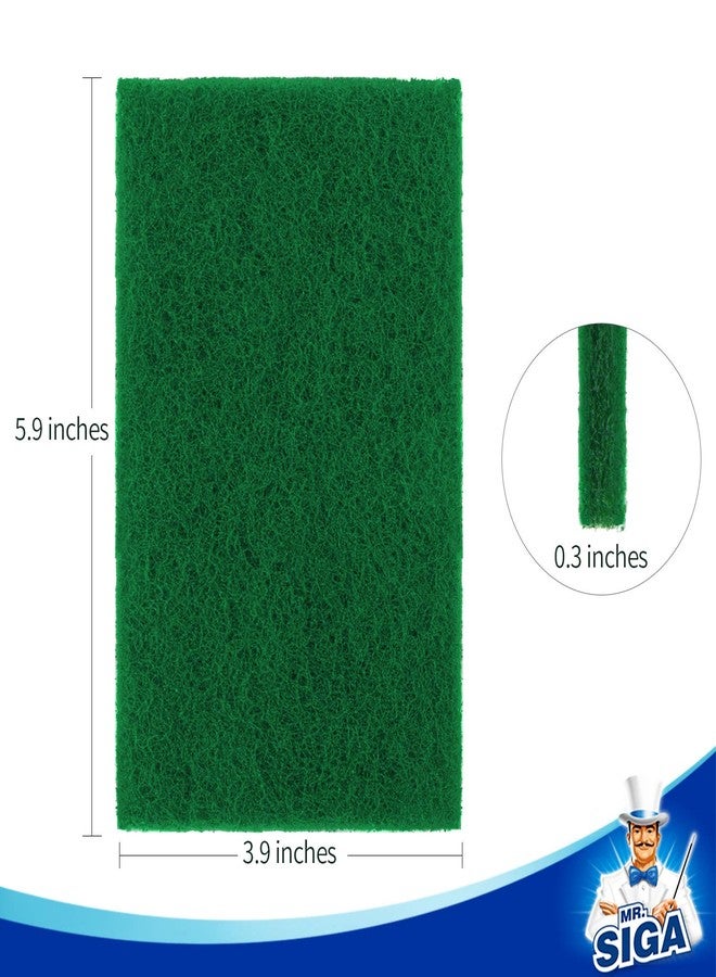 Mr Siga MR.SIGA Heavy Duty Scouring Pads, Household Scrubber for Kitchen, Sink, Dish, 24-Pack, 3.9 x 5.9 inch (10 x 15 cm), Green - Image 2