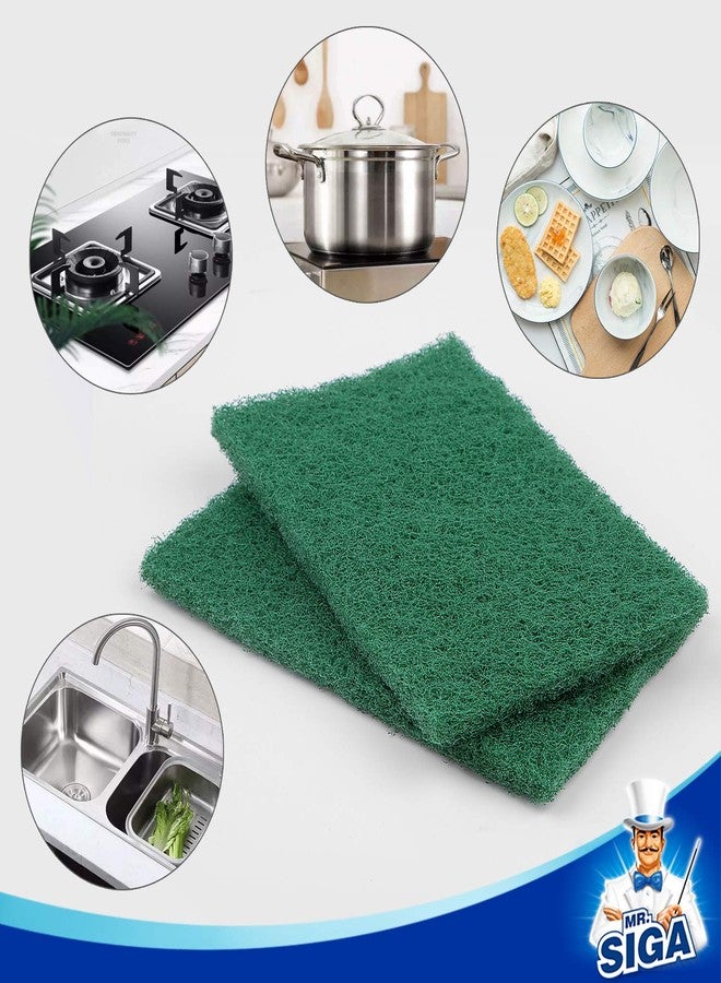 Mr Siga MR.SIGA Heavy Duty Scouring Pads, Household Scrubber for Kitchen, Sink, Dish, 24-Pack, 3.9 x 5.9 inch (10 x 15 cm), Green - Image 3