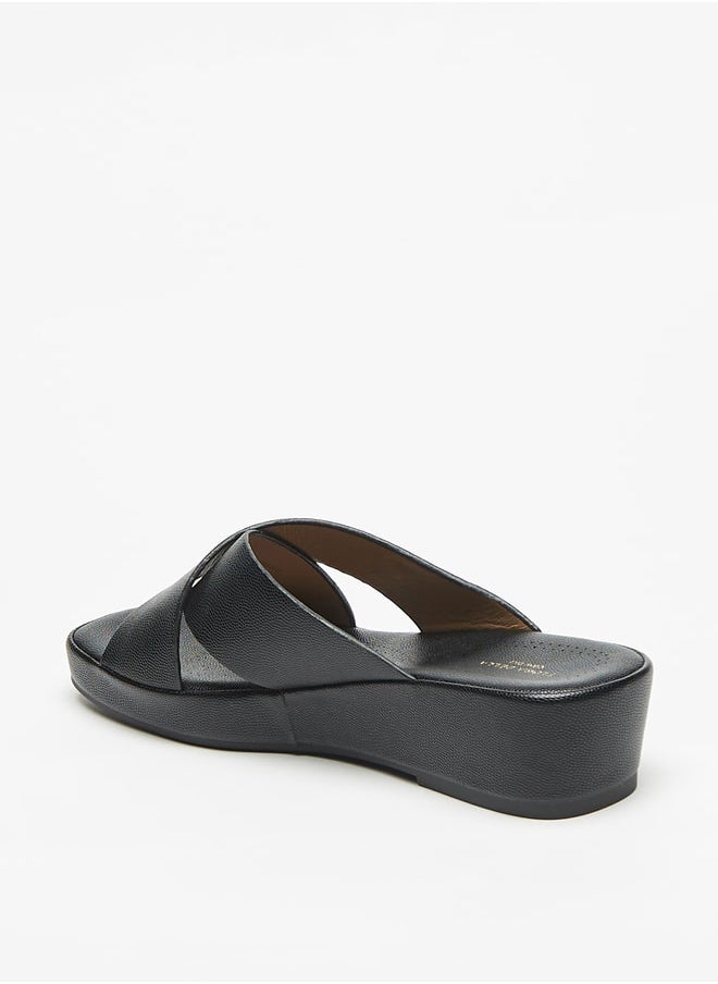 Flora Bella By Shoexpress - Solid Crosstrap Slip On Sandals with Flatform Heels - Image 1