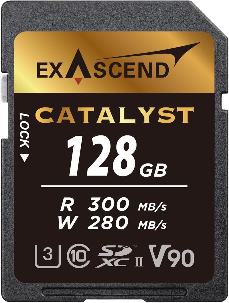 Exascend 64G128G Catalyst SD Card C10 U3 V90 up to 300MBs Compatible with Canon Nikon Panasonic and Other Cameras 128GB - Image 2