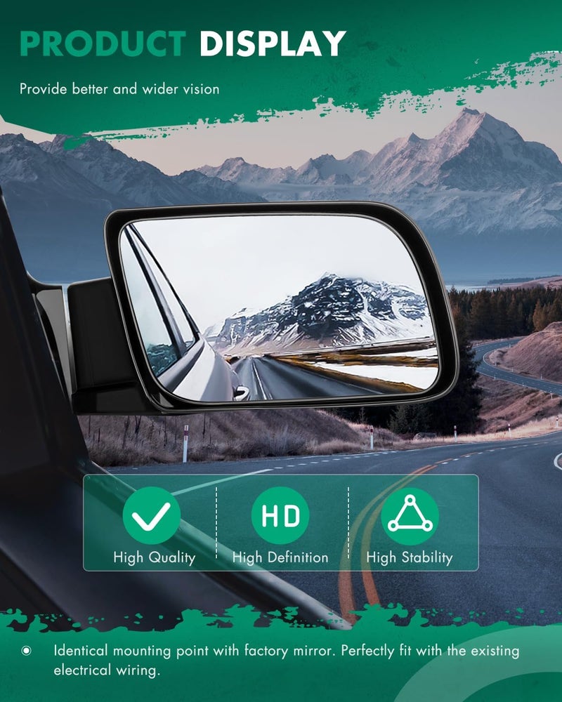 SCITOO Side View Mirror Passenger Side Mirror Fit Compatible with 1992-1994 for Chevy Blazer 1999 for Chevy Tahoe for GMC Jimmy 1988-1998 for GMC Pickup Truck/Suburban/Yukon Power 15764758 - Image 5