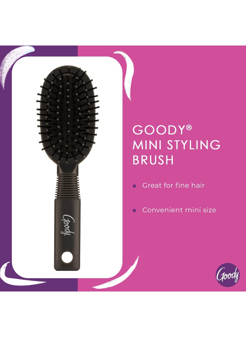Goody Goody Mini Cushion Hair Brush  Oval Travel Hairbrush for All Hair Types Tangles Knots With Ease Without Tears or Breakage  PainFree Hair Accessories for Women Men Boys and Girls Pack of 2  - Image 3