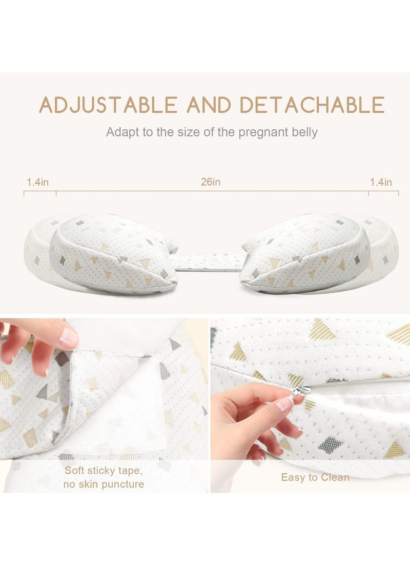 Arabest Pregnancy Pillows for Sleeping, Adjustable Support Maternity Pillow for Pregnant Women- Wedge Pillows Side Sleeper Pregnancy Pillows for Body,Belly,Back,Legs,Hips- with Detachable Pillow Cover  - Image 4