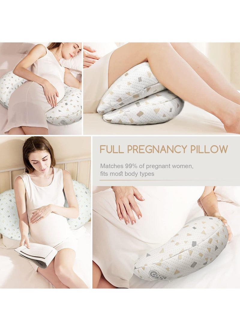 Arabest Pregnancy Pillows for Sleeping, Adjustable Support Maternity Pillow for Pregnant Women- Wedge Pillows Side Sleeper Pregnancy Pillows for Body,Belly,Back,Legs,Hips- with Detachable Pillow Cover  - Image 2