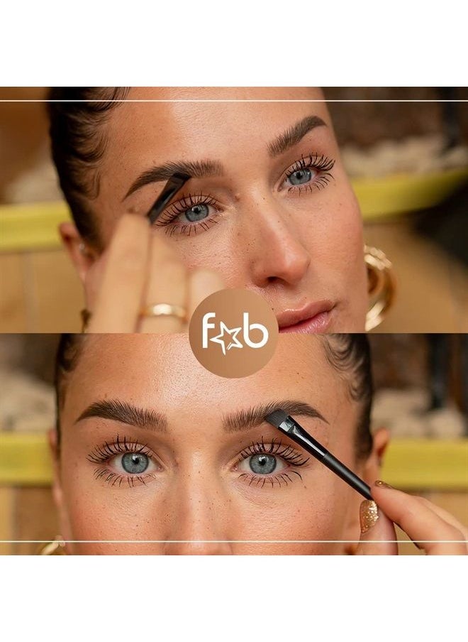 Fab Brows - Duo Eyebrow Kit, Ultimate Brow Stencil Kit with Compact Powder Mirror and Eyebrow Shaper, Waterproof Eye Makeup Contour Palette Set for Eyebrow, Eyebrow Cosmetics, (Light/Medium Brown) - Image 1