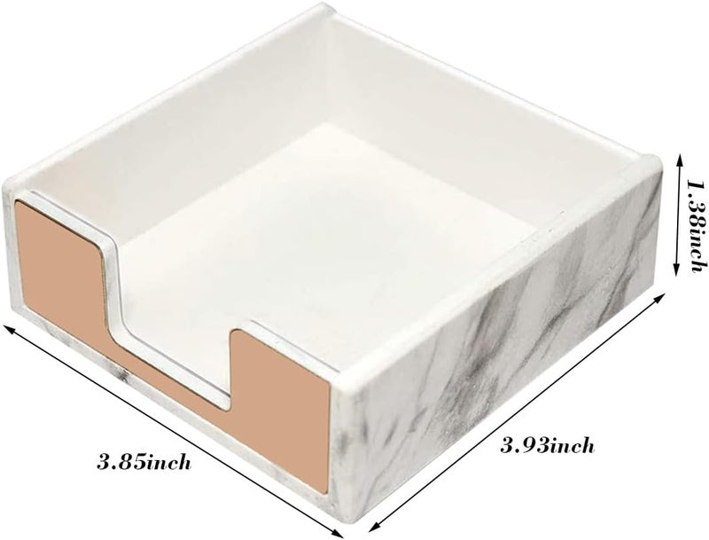 Supfoxer Sticky Notes Memo Holder for Desk,Marble Office Supplies Desk Accessories for Office School Home (Gold) - Image 2
