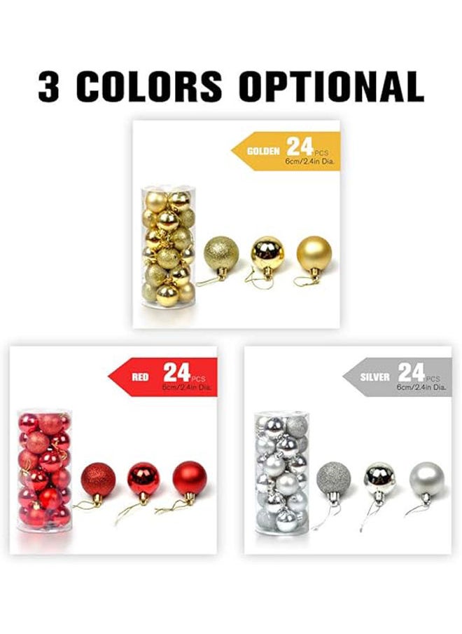 BPA - 24Pcs Christmas Ball Ornaments With Lanyards Christmas Tree Ornaments Balls - Image 1