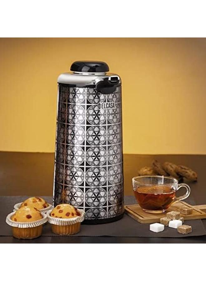 DELCASA 1.6L Silver Vacuum Flask Stainless Steel Keeping Hot Cold Long Hour Heat Cold Retention Multi Walled Hot Water Tea Beverage Ideal For Social Occasion And Outings - Image 4