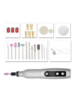 Y&D 26-Piece 5-Speed USB Electric Grinder Tool Set Grey/Black/Pink  - Image 2