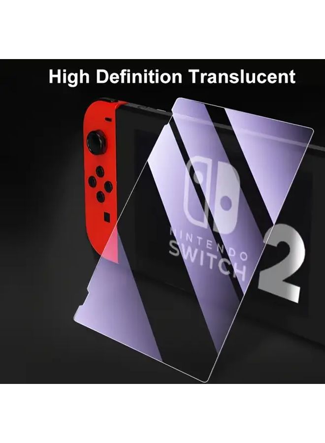 2 Pack Premium Tempered Glass Screen Protector for Nintendo Switch 2 9H Hardness Anti Fingerprint Ultra Thin - Image 1