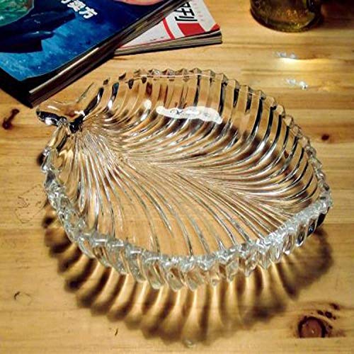 AVNISH Leaf Shape Glass Tray Decorative Plate Dish for Dry Fruits, Snacks, Sweets, Chocolate Serving Plate for Dining Table Home Decoration - Image 1