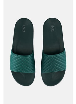INC Men Medium Slip On Slides, Dark Green  - Image 2