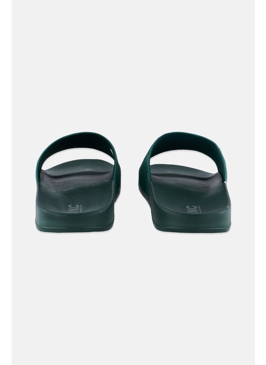 INC - Men Medium Slip On Slides, Dark Green - Image 1