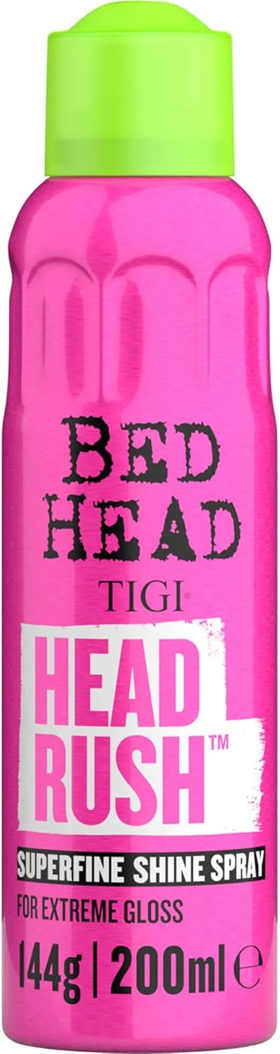 Bed Head by TIGI Headrush Shine Spray Lightweight Hair Finishing Spray for Smooth Glossy FrizzFree Hair with Professional Glossing Conditioning and Shine Enhancing Formula for All Hair Types