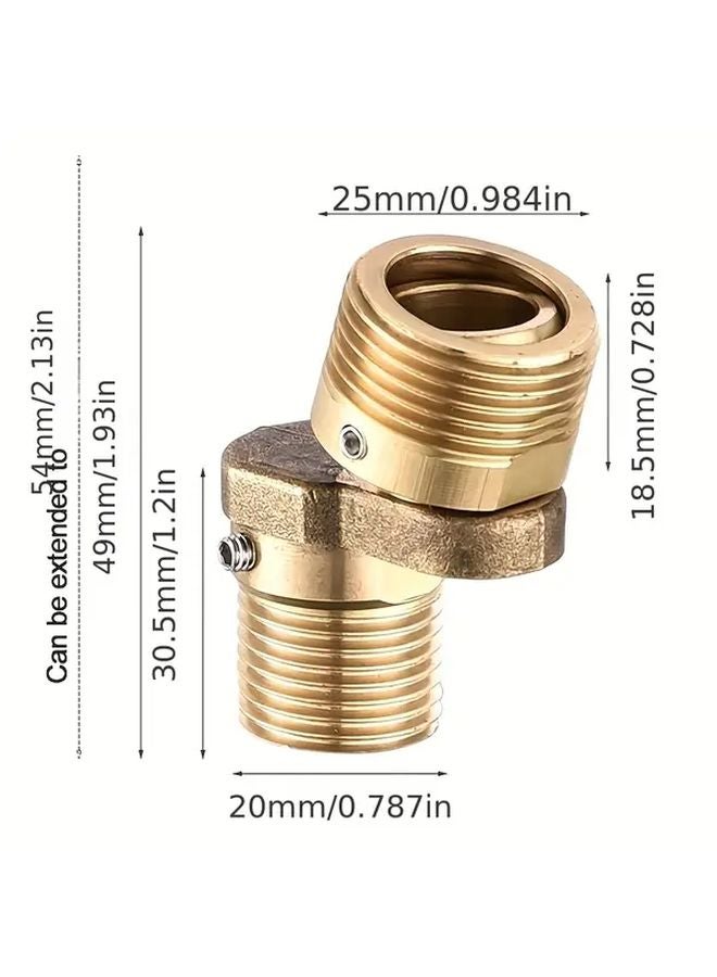 Brass Rotatable Adjustable Angle Shower Faucet Adapter Wall Mounted 2pcs - Image 4