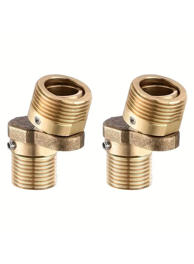Brass Rotatable Adjustable Angle Shower Faucet Adapter Wall Mounted 2pcs - Image 1