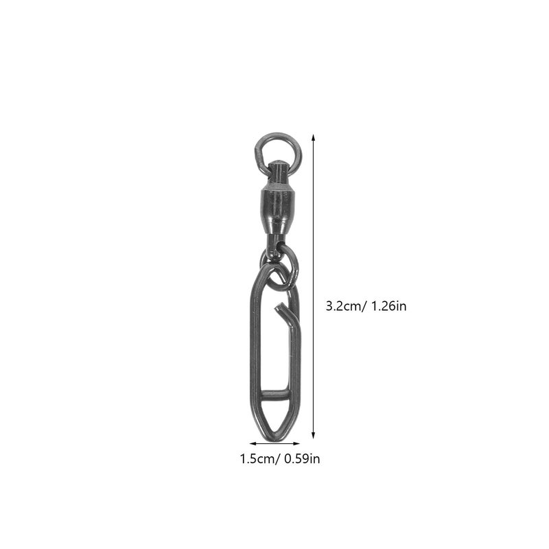 25 Pcs Black Alloy Fishing Swivel Snap Connectors with Bearing for Freshwater Saltwater - Image 3