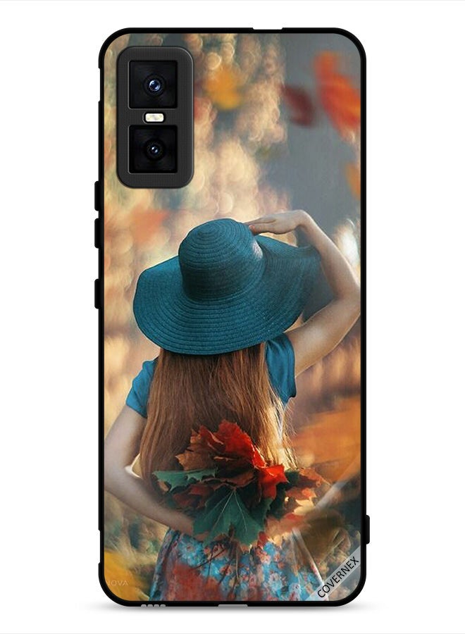 Covernex Infinix GT 30 Pro Protective Case Cover Hat Girl Hiding Love Leaves - Image 1