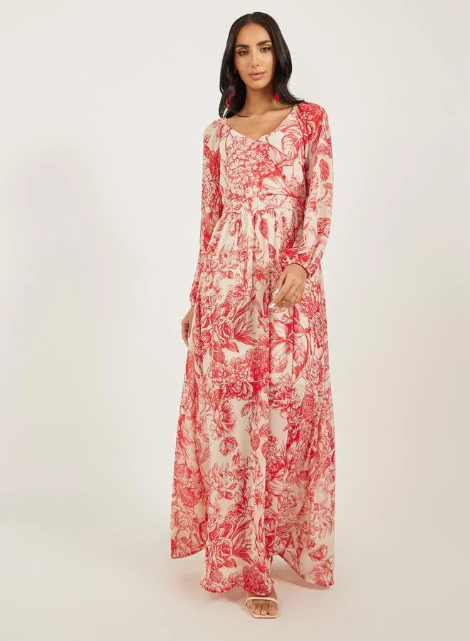 Styli Floral Print Maxi Dress