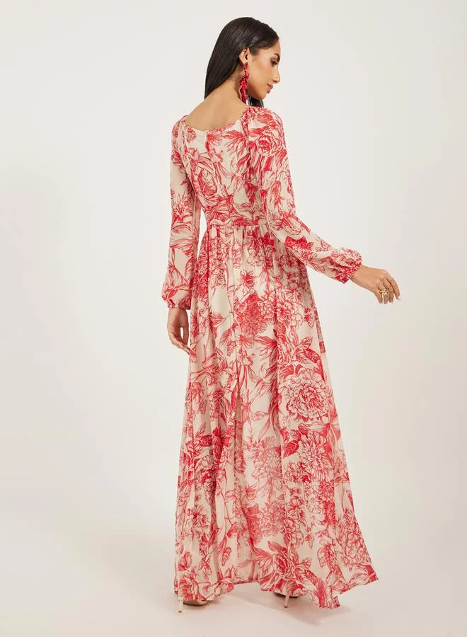 Styli Floral Print Maxi Dress