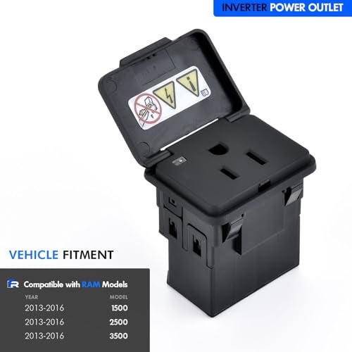 RHAOCZIYAUTO 115V Power Outlet Inverter Compatible with Dodge Ram 1500/2500/3500/4500/5500 2013-2016 - Dashboard AC Outlet Socket Replaces# 68159295AB - Image 3