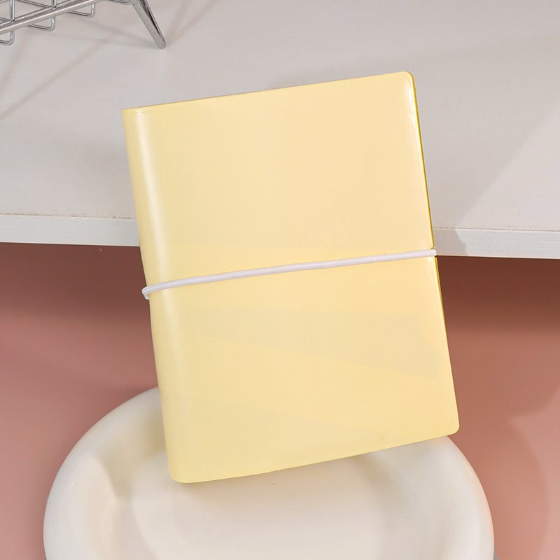 Generic M5 Ring Binder Notebook Transparent DIY Photo Album Milk yellow M5 strap binder 
