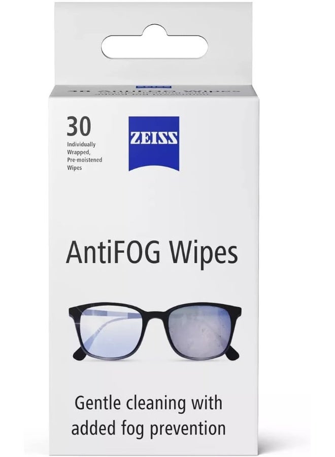 ZEISS Anti-Fog Lens Wipes, Pre-Moistened, Individually Wrapped Defogger Wipes for Coated Lenses, Binoculars, Scopes, Cameras, and Glasses, 30 Count - Image 1