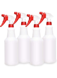 Plastic Spray Bottle (4 Pack, 700ml, All-Purpose) ,Heavy Duty Spraying Bottles Leak Proof Mist Empty Water Bottle for Cleaning Solution Planting Pet with Adjustable Nozzle and Measurements