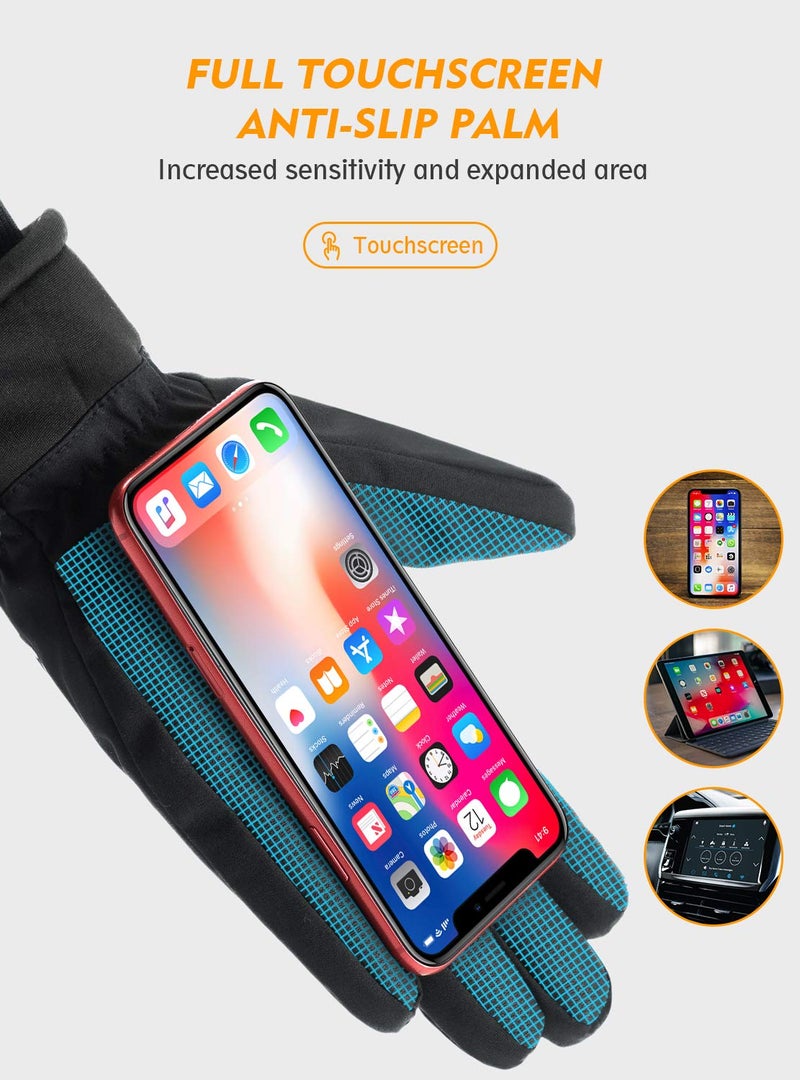 TRENDOUX Winter Gloves for Men, Water Resistance Women 3M Thinsulate, Outdoor Skiing Hiking Touchscreen, Windproof Cuff, Thick Thermal Wicking Insert, Snowboard Snow Running (Black L) - Image 5
