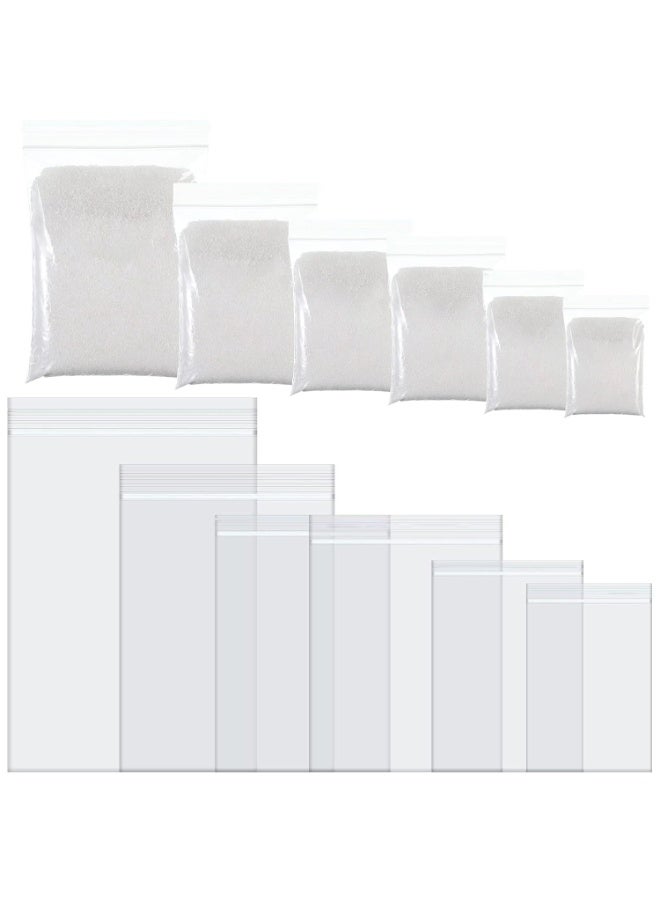 Neonix 100pcs.15x22cm clear thickened plastic zipper bag, 3 mil thick, medium resealable storage bag for food, jewelry, small items, product packaging, and travel use. - Image 1