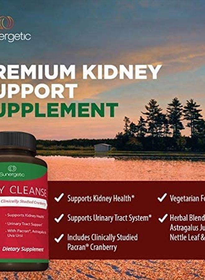 Sunergetic Premium Kidney Cleanse Supplement – Powerful Kidney Support Formula with Cranberry Extract Helps Support Healthy Kidneys & Urinary Tract Support– 60 Vegetarian Capsules - Image 4