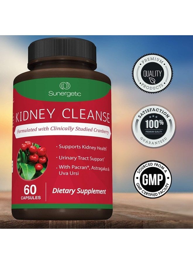 Sunergetic Premium Kidney Cleanse Supplement – Powerful Kidney Support Formula with Cranberry Extract Helps Support Healthy Kidneys & Urinary Tract Support– 60 Vegetarian Capsules - Image 5