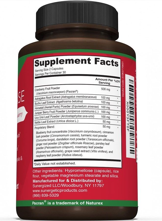 Sunergetic Premium Kidney Cleanse Supplement – Powerful Kidney Support Formula with Cranberry Extract Helps Support Healthy Kidneys & Urinary Tract Support– 60 Vegetarian Capsules - Image 2