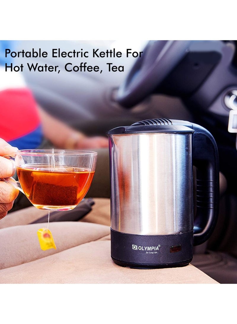 Olympia Car Electric Kettle – 500ml Stainless Steel Travel Boiler – Portable Auto Kettle with Safety Lid – Fast Heating Water Heater for Car, Truck, Bus – Ideal for Road Trips - Image 4