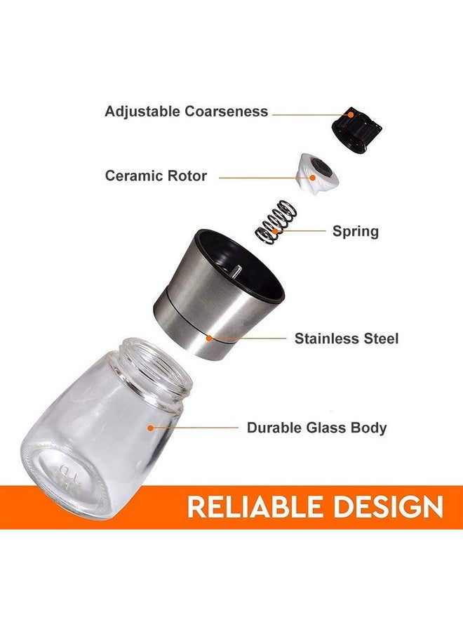 P-Plus International Pack of 2 Pepper Grinder or Salt Shaker for Professional Chef Spice Mill Stainless Steel Adjustable (Small+Tall Pack 2) - Image 4