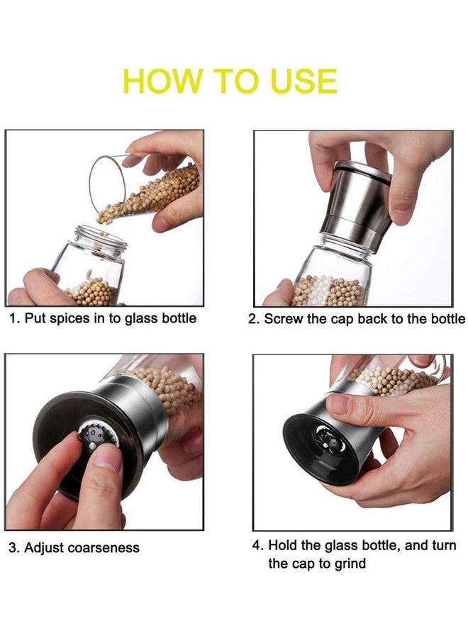 P-Plus International Pack of 2 Pepper Grinder or Salt Shaker for Professional Chef Spice Mill Stainless Steel Adjustable (Small+Tall Pack 2) - Image 5