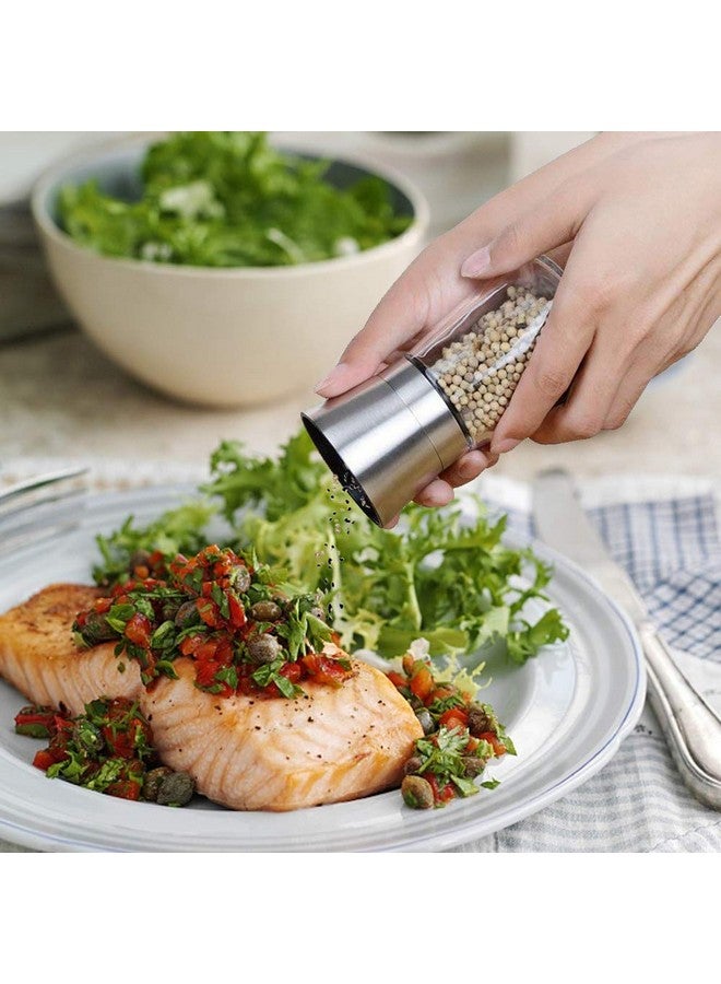 P-Plus International Pack of 2 Pepper Grinder or Salt Shaker for Professional Chef Spice Mill Stainless Steel Adjustable (Small+Tall Pack 2) - Image 3