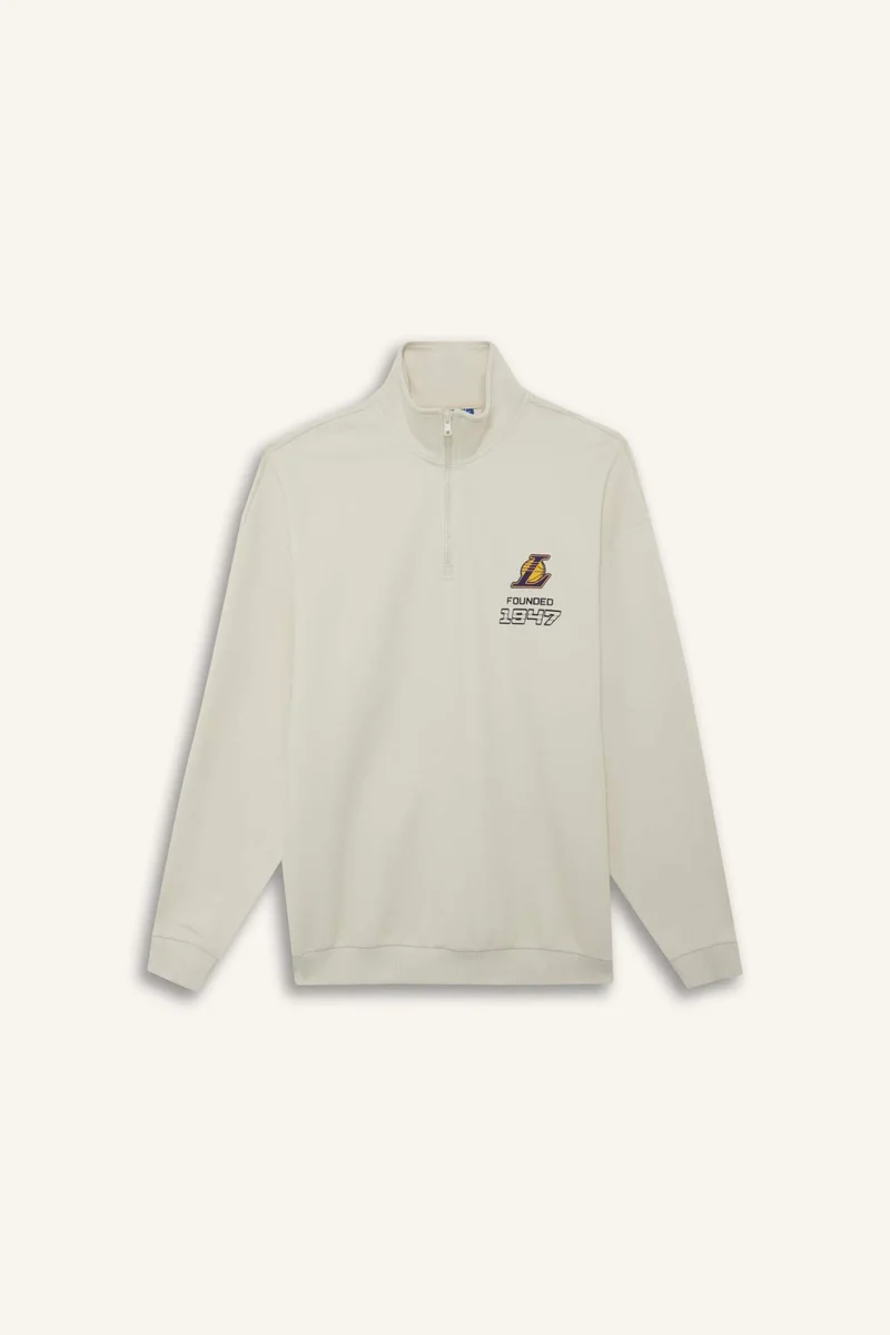Defacto  Oversize Fit NBA Los Angeles Lakers Licensed Short Sleeve Sweatshirt  | Best Price UAE