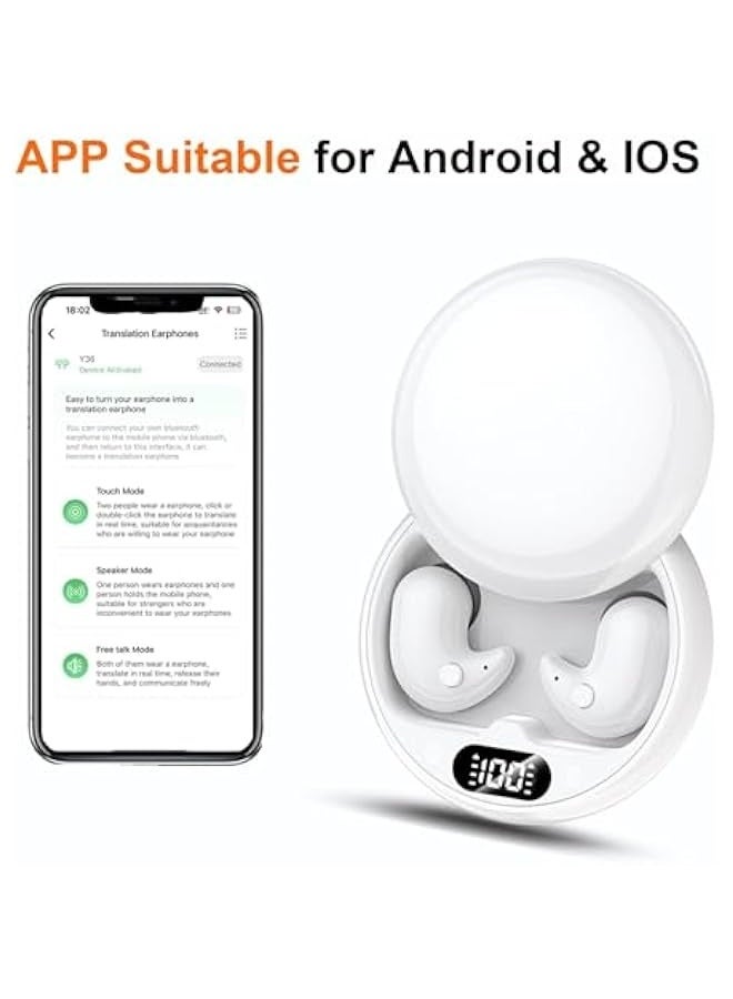 Topleo Translation Earbuds, Language Translator Device with 144 Languages & Accents Online, Translator Earbuds Real Time with APP Support Music and Calling, Fit for iOS & Android, for Travelling Learning - Image 5