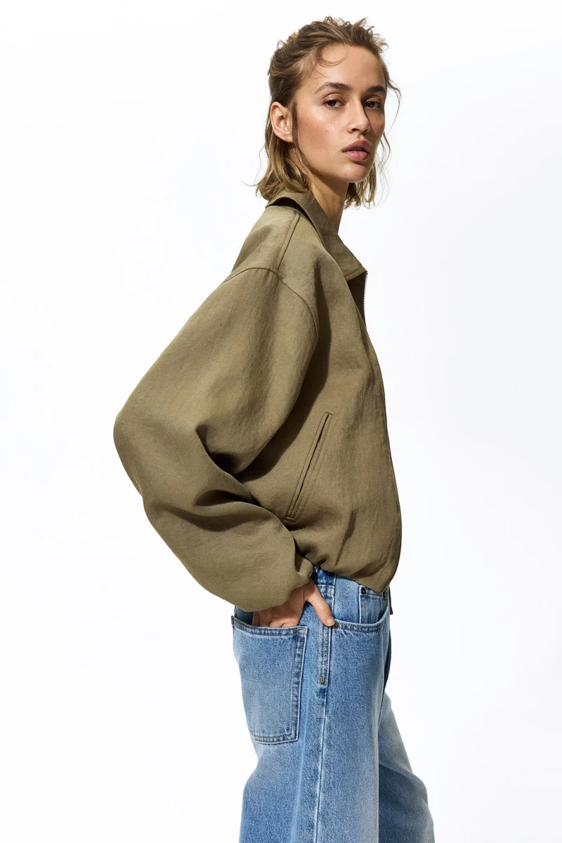 H&M  Oversized bubble-hem jacket for Women | Best Price UAE