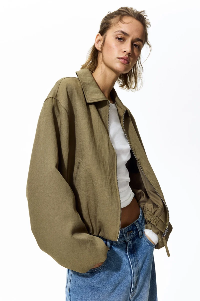 Oversized bubble-hem jacket