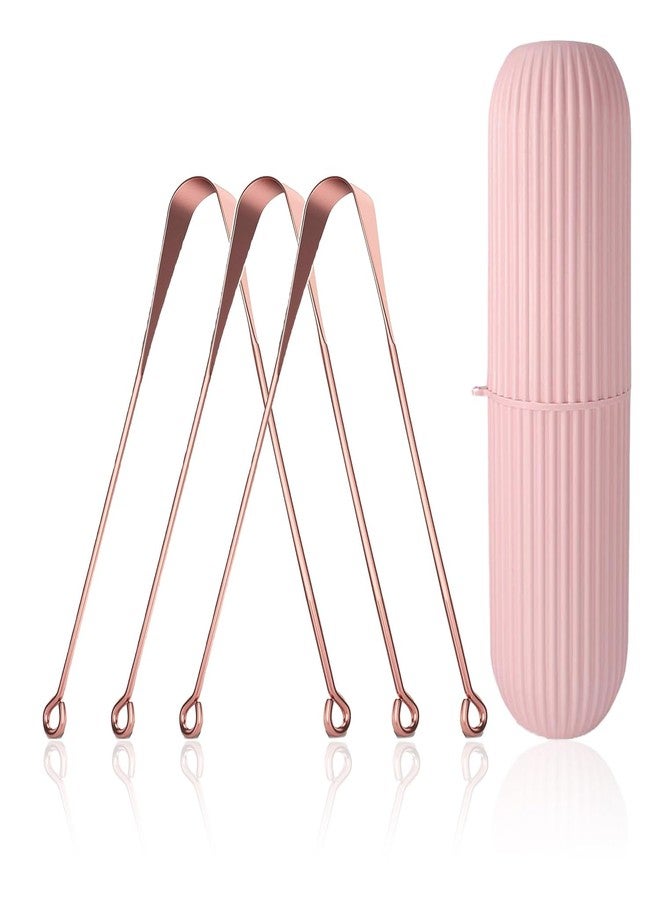 HEMIRA 3 Pack Ayurvedic Copper Tongue Scraper with Travel Case & Toothbrush Holder | 100% Pure Copper, Slim Curved Design | Oral Hygiene Tool for Bad Breath, Kids & Adults | Travel-Friendly - Image 1