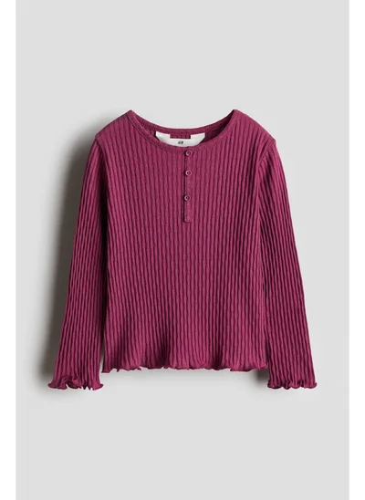 H&M Pointelle jersey top