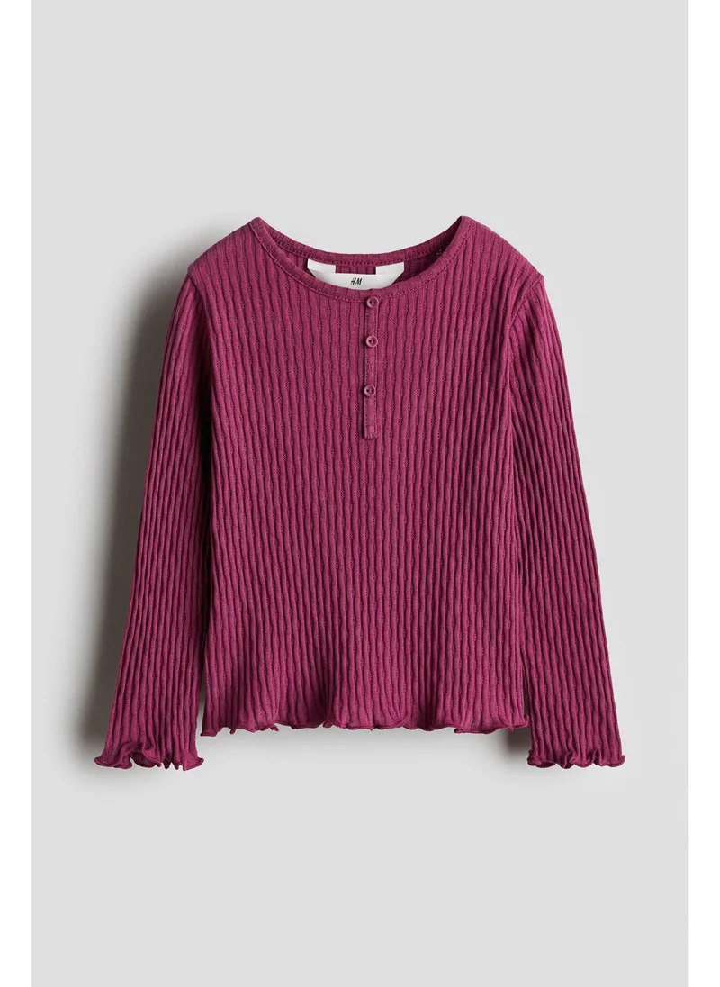 H&M Pointelle jersey top