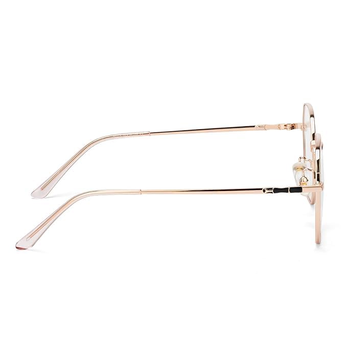 mashamart® Hexagon Shape Blue Cut Antiglare Computer Eyeglasses For Men And Women |Blue Light Filtering Glasses For Computer And Mobile Use |100% UV Protection | Gold & Silver (Rose Gold) - Image 4
